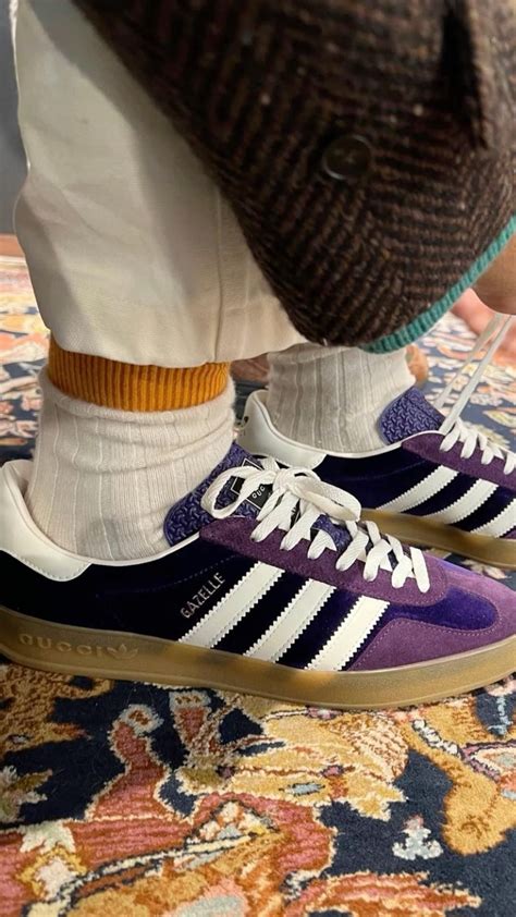 purple adidas gazelle gucci|adidas gucci 2024.